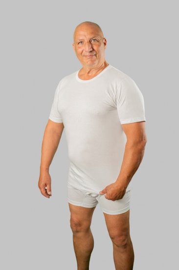 20 Nodi Short Sleeve Crew Neck in Combed Cotton Jersey White - Aluspesu ja ujumisriided - Aluspesu 2XL-8XL