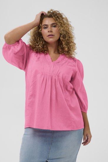 Kaffe Curve Karlia 3/4 Sleeve Blouse Pink - Pluusid & tuunikad - 