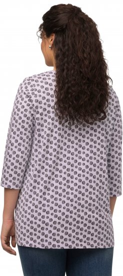 Ulla Popken Polka Dot 3/4 Sleeve Square Neck A-Line Tee Light Blue-Grey - Trükitud/pildiga T-särgid naistele - 