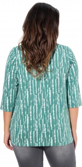 Ulla Popken Graphic Print Square Neck Tee Green - Ulla Popken - 