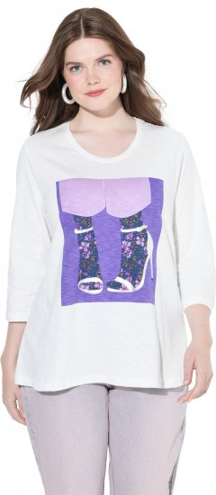 Ulla Popken Fashion Graphic T-Shirt Off-White - Trükitud/pildiga T-särgid naistele - 