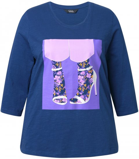 Ulla Popken Fashion Graphic T-Shirt Dark Blue - Trükitud/pildiga T-särgid naistele - 