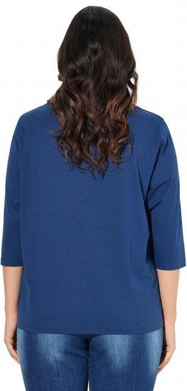 Ulla Popken Inspirational Graphic Lettering 3/4 Sleeve Tee Dark Blue - Trükitud/pildiga T-särgid naistele - 