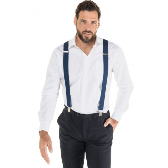JP1880 Suspenders X-Shape Navy - Aksessuaarid - 