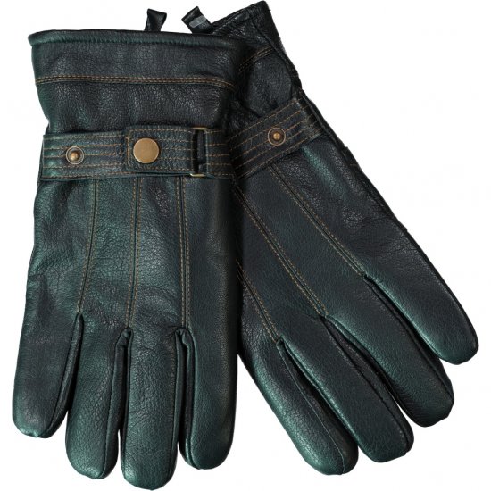 JP1880 Gloves Leather Warm Lining Black - Aksessuaarid - 