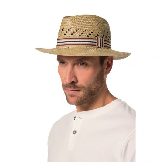 JP1880 Straw Hat Woven Yellow - Aksessuaarid - 