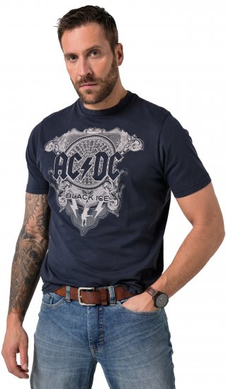 JP1880 AC/DC Black Ice T-Shirt Navy - Bändi T-särgid - Bänditringad suurtes suurustes