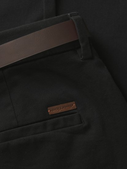 Jack & Jones Marco Adam Belted Slim Fit Chino Pants Black - Teksad ja püksid - Meeste suured teksad W40 – W70