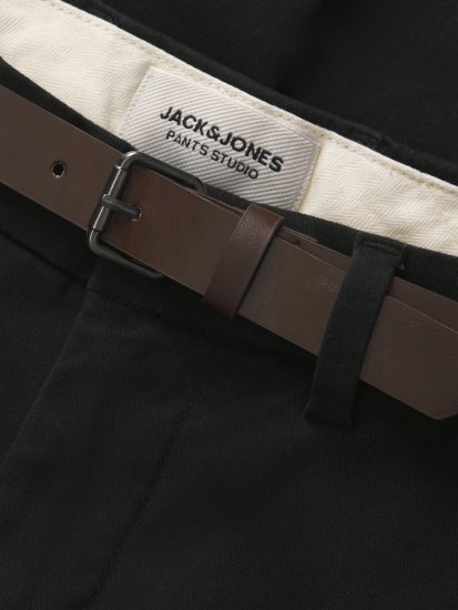 Jack & Jones Marco Adam Belted Slim Fit Chino Pants Black - Teksad ja püksid - Meeste suured teksad W40 – W70