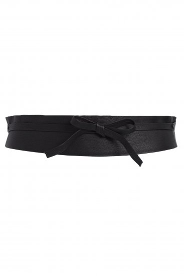 Ulla Popken Soft Leather Tie Belt Black - Naiste vööd - 