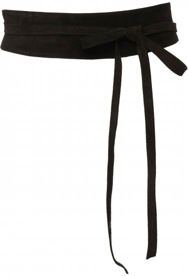 Ulla Popken Leather Tie Belt Black - Naiste vööd - 