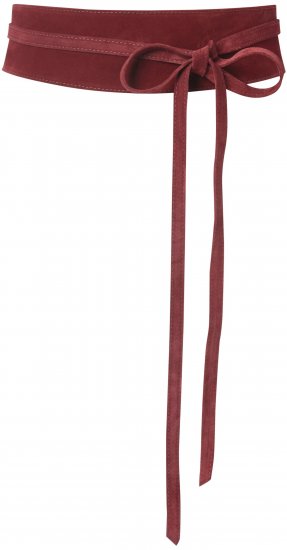 Ulla Popken Leather Tie Belt Dark Red - Naiste vööd - 