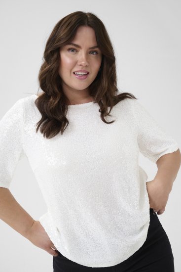 Kaffe Curve Mirana Sequin Blouse Chalk - Pluusid - 