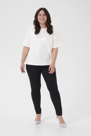 Kaffe Curve Mirana Sequin Blouse Chalk - Pluusid - 