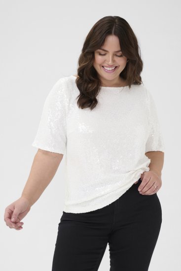 Kaffe Curve Mirana Sequin Blouse Chalk - Pluusid - 