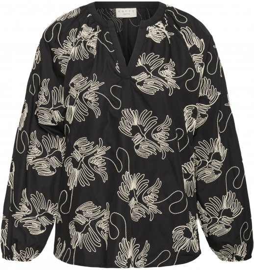 Kaffe Curve Kimmie Blouse Black Chalk Embroidery - Pluusid - 