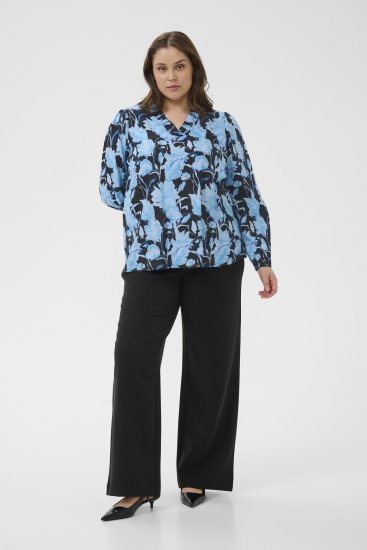 Kaffe Curve Sasja Pikkade varrukatega pluus Blue Snake Flower - Pluusid & tuunikad - 