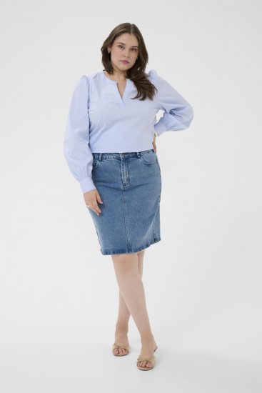 Kaffe Curve Juda Blouse Nantucket Breeze Stripe Blue - NAISTERIIDED 40-66 - 