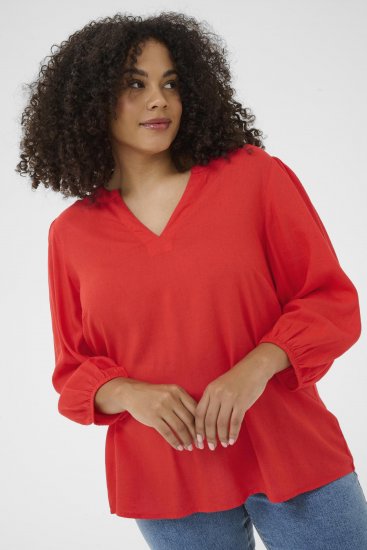 Kaffe Curve Mille Blouse Poppy Red - Pluusid - 