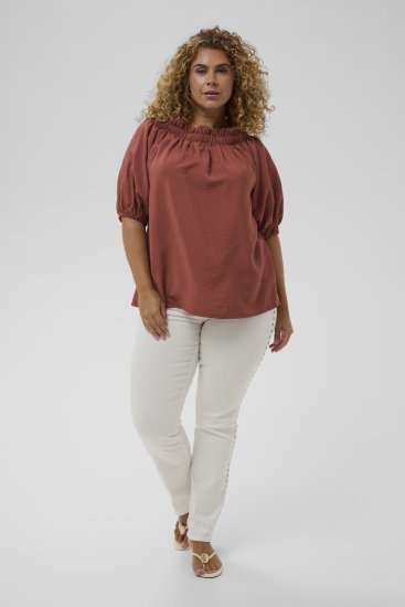 Kaffe Curve Neela Off-Shoulder Blouse Henna Brown - Pluusid & tuunikad - 