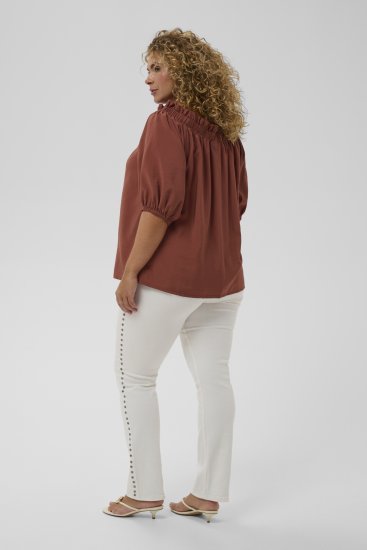 Kaffe Curve Neela Off-Shoulder Blouse Henna Brown - Pluusid & tuunikad - 