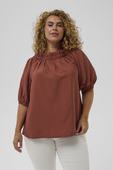 Kaffe Curve Neela Off-Shoulder Blouse Henna Brown - Pluusid & tuunikad - 