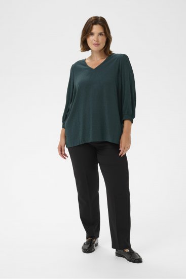 Kaffe Curve Pippi Blouse 3/4 Sleeve Magical Forest Green - Pluusid & tuunikad - 