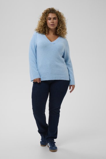Kaffe Curve Jilanda V-Neck Pullover Blue - Kampsunid ja kudumid - 