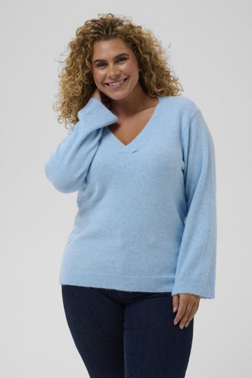Kaffe Curve Jilanda V-Neck Pullover Blue - Kampsunid ja kudumid - 