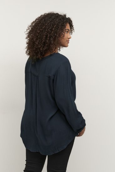 Kaffe Curve Ami Pikkade varrukatega Pluus Kesköö meresinine - T-särgid - 