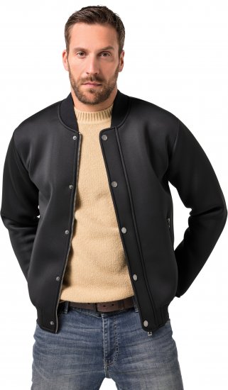 JP1880 College Jacket Scuba Fabric with Zipper Black - Jakid ja joped - Joped, suured suurused: 2XL – 12XL