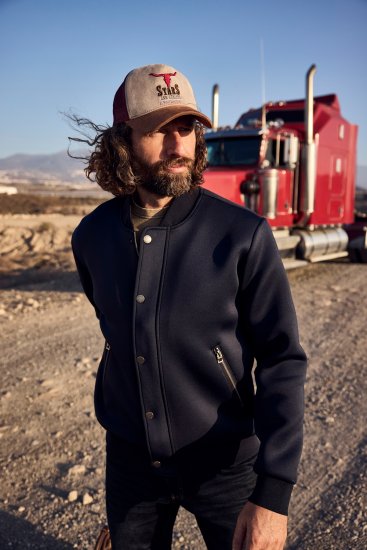 JP1880 College Jacket Scuba Fabric with Zipper Navy - Jakid ja joped - Joped, suured suurused: 2XL – 12XL