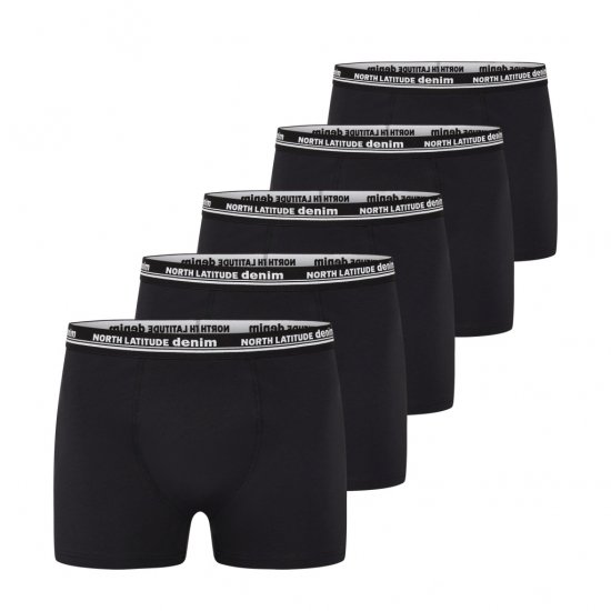 North Latitude 5-Pack Boxershorts Black - Bokserid - Meeste suured bokserid
