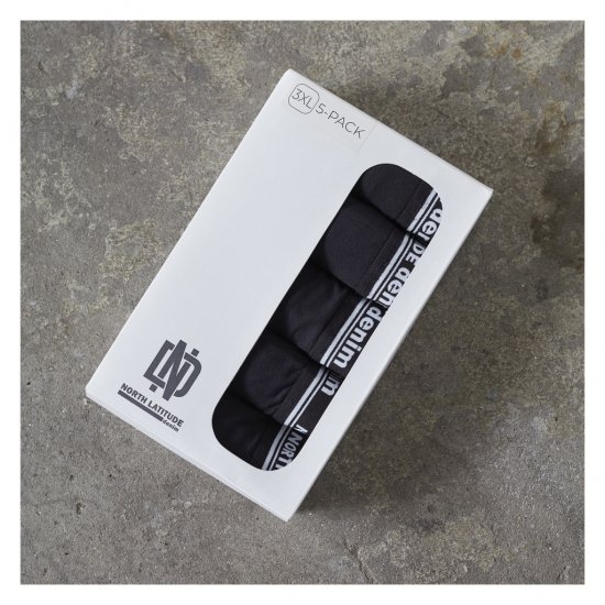 North Latitude 5-Pack Boxershorts Black - Bokserid - Meeste suured bokserid