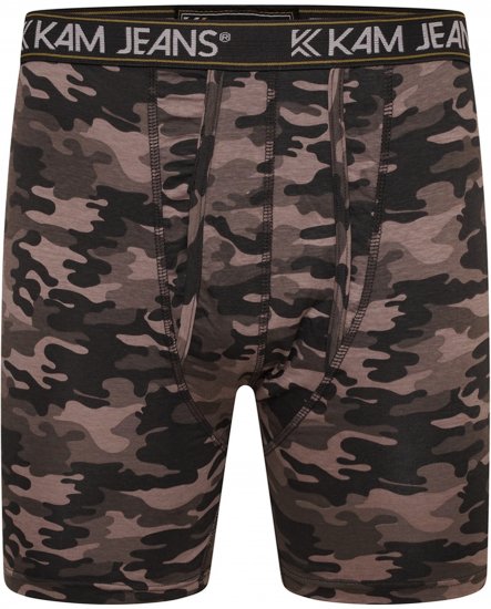 Kam Jeans 813 Camo Print Boxers Charcoal Khaki - Bokserid - Meeste suured bokserid