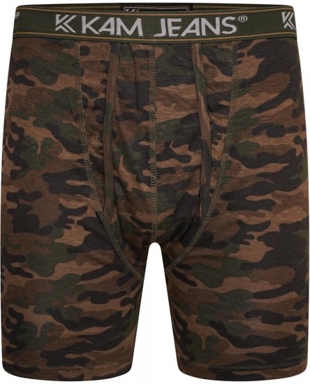 Kam Jeans 813 Camo Print Boxers Charcoal Khaki - Bokserid - Meeste suured bokserid