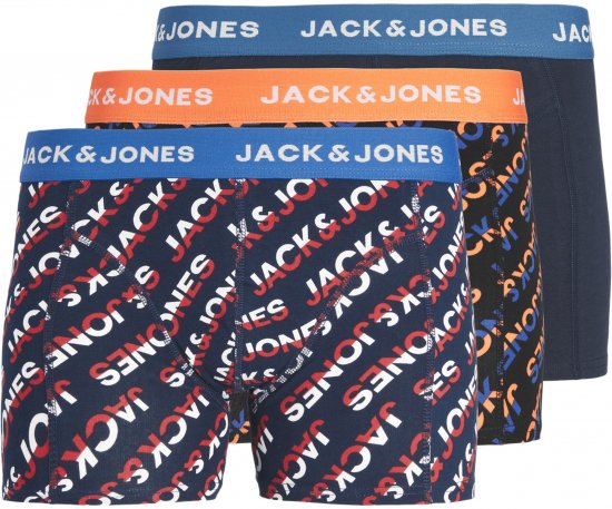 Jack & Jones Logo Trunks 3-Pack Navy Blazer - Aluspesu ja ujumisriided - Aluspesu 2XL-8XL
