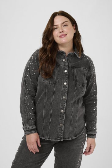 Kaffe Curve Petri Denim Jacket Grey Vintage Wash - Joped - 