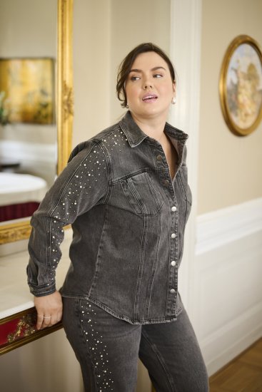 Kaffe Curve Petri Denim Jacket Grey Vintage Wash - Joped - 