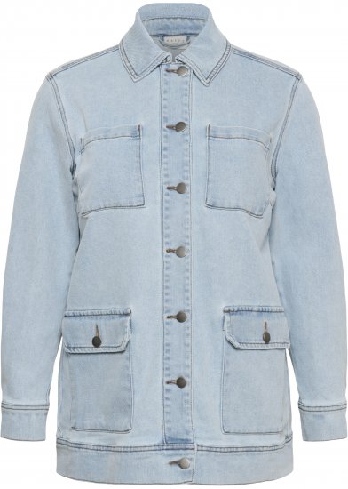 Kaffe Curve Ninna Casual Jacket Light Blue Washed - Joped - 