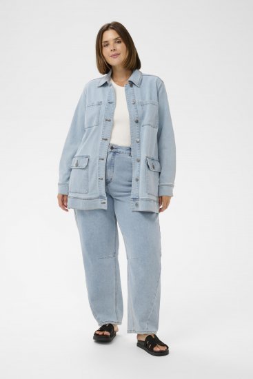 Kaffe Curve Ninna Casual Jacket Light Blue Washed - Joped - 