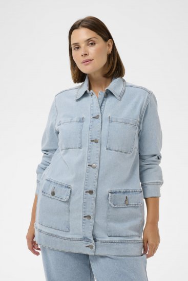 Kaffe Curve Ninna Casual Jacket Light Blue Washed - Joped - 
