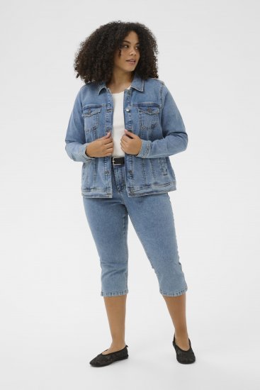 Kaffe Curve Vilana Denim Jacket Washed Blue - Teksajakid - 