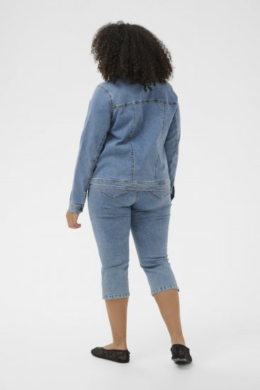 Kaffe Curve Vilana Denim Jacket Washed Blue - Teksajakid - 