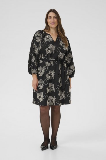 Kaffe Curve Kimmie Dress Black Chalk Embroidery - Midikleidid - 