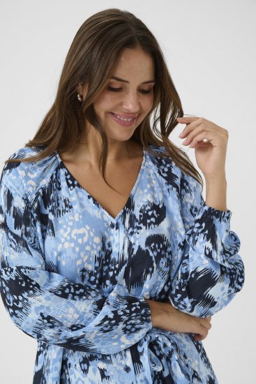 Kaffe Curve Aliana Dress Blue Flower Animal - Midikleidid - 