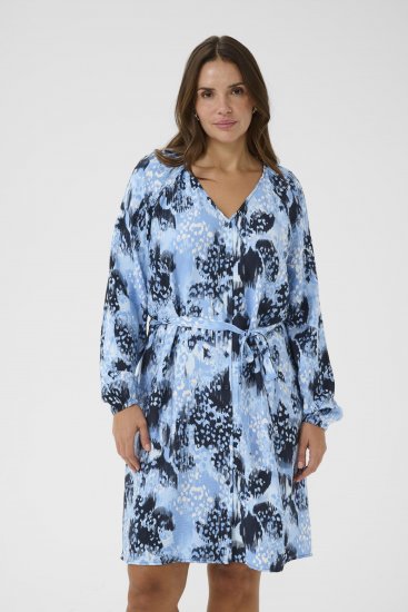 Kaffe Curve Aliana Dress Blue Flower Animal - Midikleidid - 