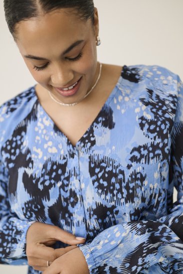 Kaffe Curve Aliana Dress Blue Flower Animal - Midikleidid - 