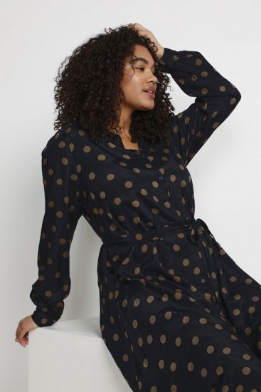 Kaffe Curve Olivia Kleit Must koos Mustang täpp - Kleidid - 