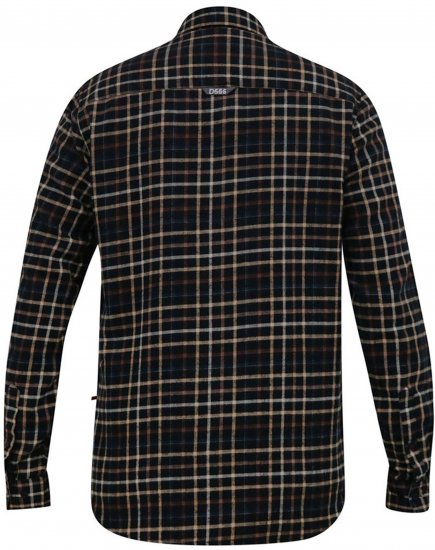 D555 Destin Checked Long Sleeve Shirt Black/Tan Check - Pikkade varrukatega särgid - 